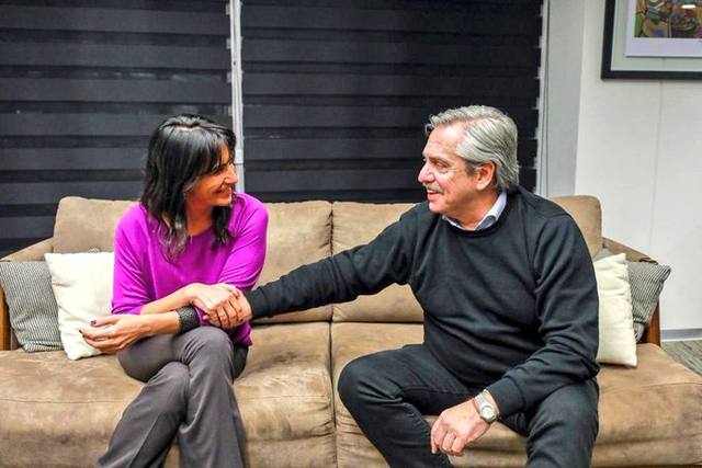 Natalia de la Sota y Alberto Fernández