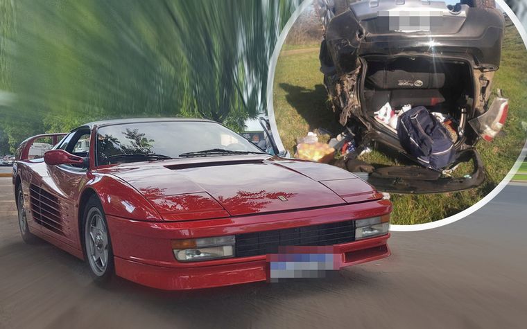 El conductor del Sandero perdió la estabilidad cuando la Ferrari pasó al lado