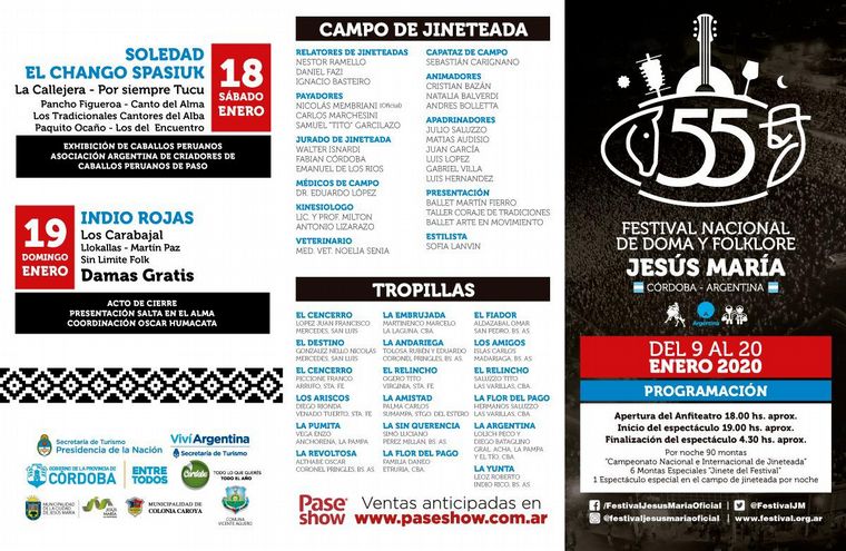 Anunciaron la grilla del Festival de Jesús María 2020 • Canal C
