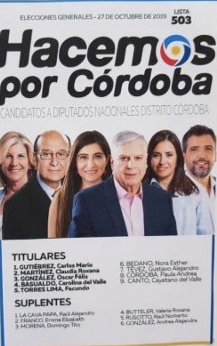 Boleta corta de Hacemos por Córdoba.
