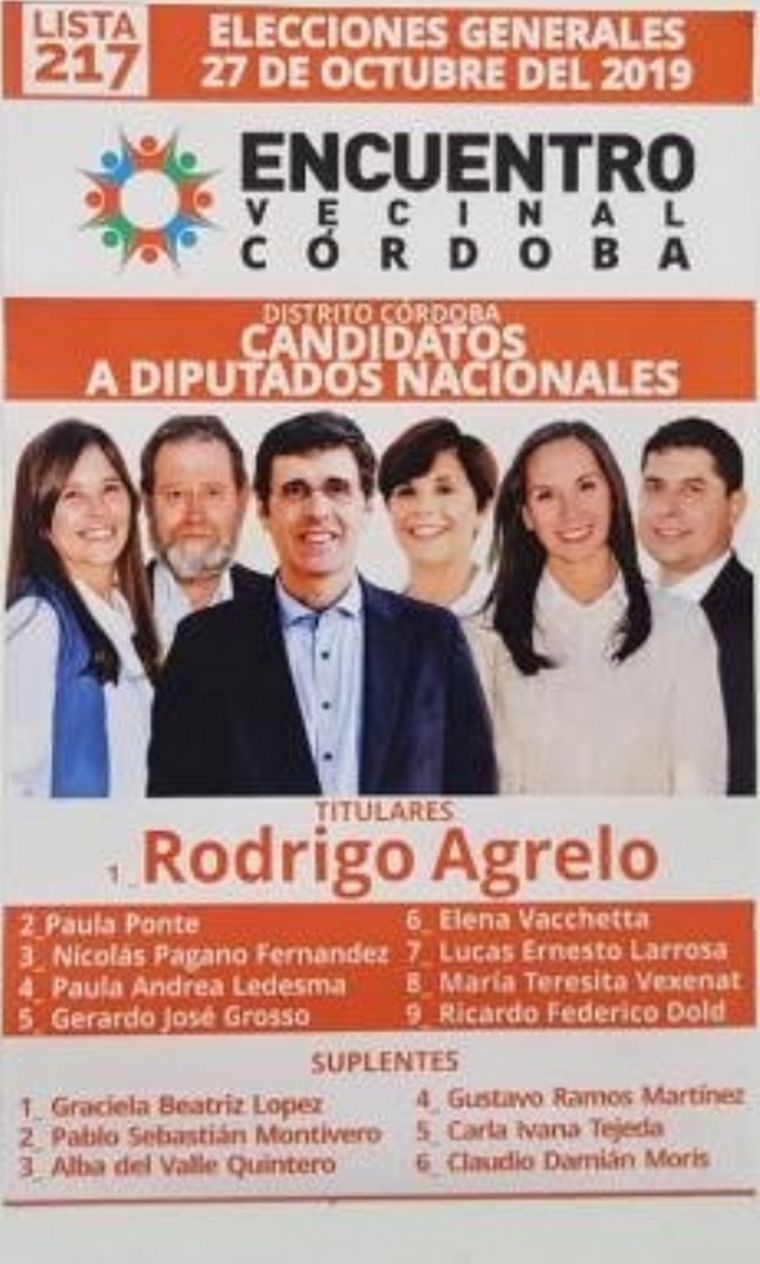 Boleta de Encuentro Vecinal Córdoba.