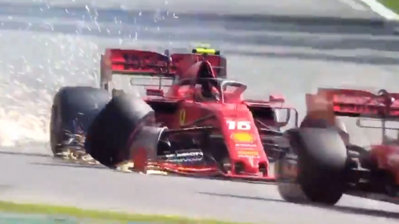 FOTO: Camino a la Curva 4, Vettel golpea a Leclerc