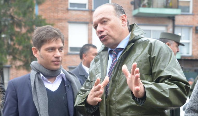 El gobernador bonaerense, Axel Kicillof, y el ministro Berni. 