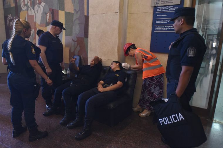 Incidentes en la marcha por las reformas a la ley minera.