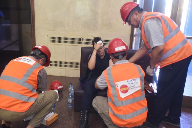 Incidentes en la marcha por las reformas a la ley minera.