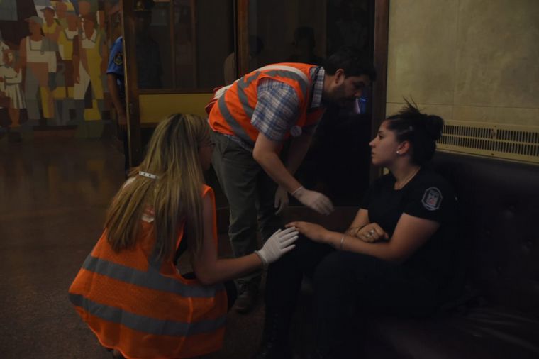 Incidentes en la marcha por las reformas a la ley minera.