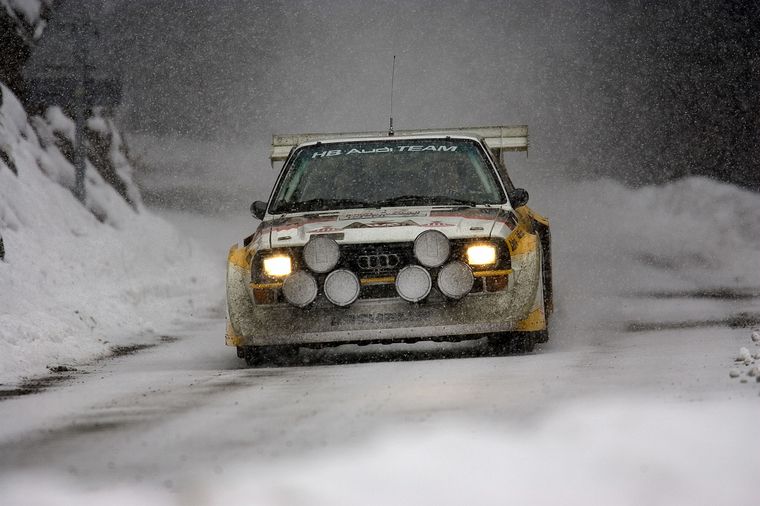 El impactante Audi Quatro "S1" en el Rally de Montecarlo.