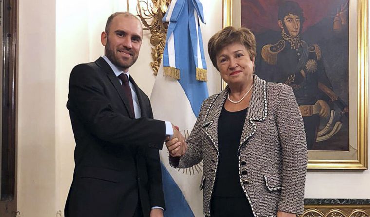 El ministro de Economía Martín Guzmán y la titular del FMI, Kristalina Georgieva.