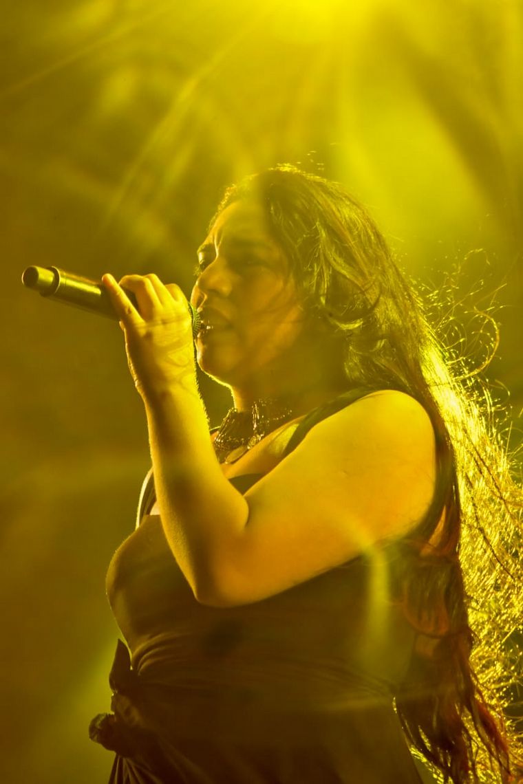 Belén Herrera en el cierre de la fiesta chayera.