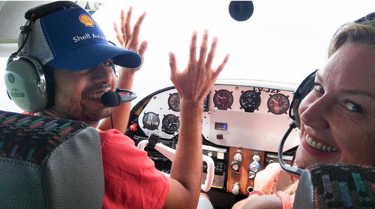 Benecchi volando por San Luis