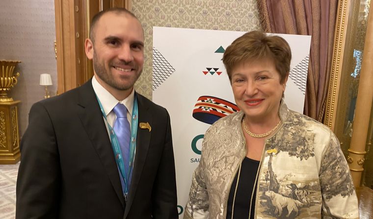 Martín Guzmán y la titular del FMI, Kristalina Georgieva.