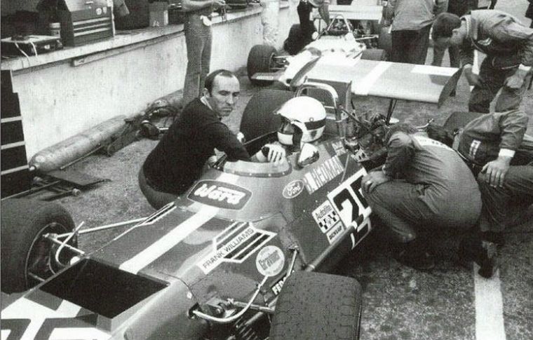 Frank Williams con Brian Redman en el De Tomaso 505-Cosworth de 1970