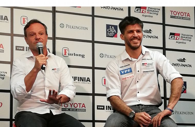 Barrichello y Rossi, compañeros en Toyota Argentina y Brasil.