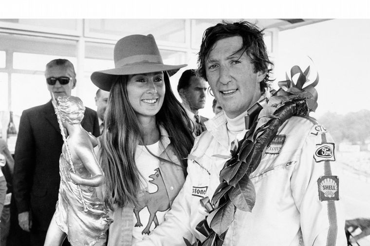 Nina y Jochen Rindt celebrando la victoria en Mónaco del '70.