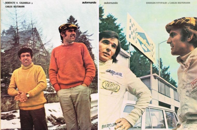 Reutemann con Caldarella y con el brasileño Emerson Fittipaldi