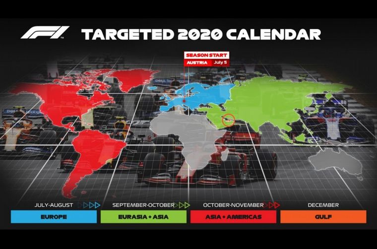 Los movimientos previstos de la F1 para su anhelado calendario 2020