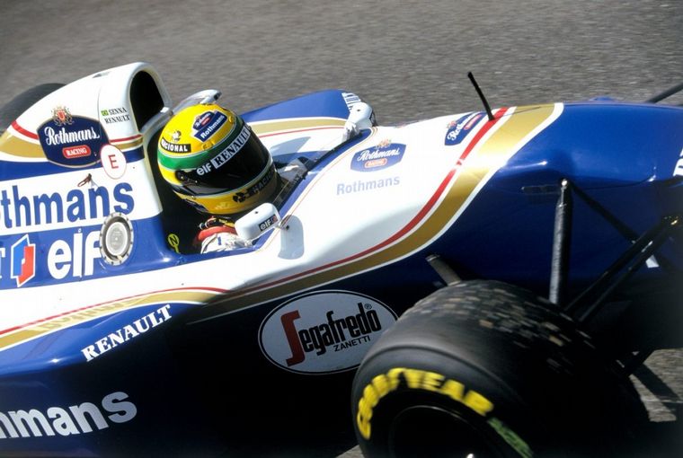 Senna en un Williams FW16 Renault en el que nunca se sintió a gusto
