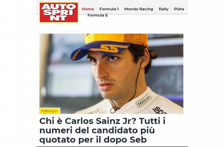 "Carlos Sainz es el fuerte candidato" dice la italiana Autosprint