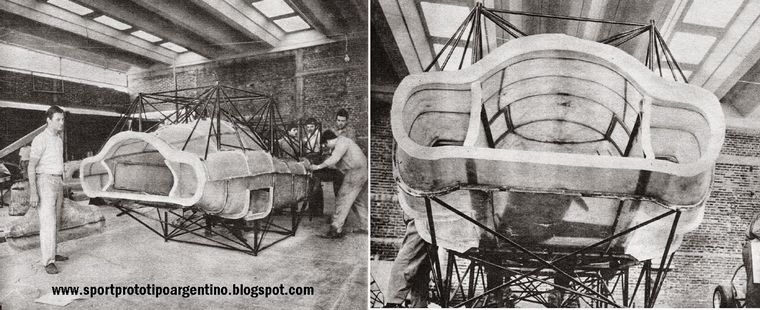 Diciembre 1968/Pronello da los primeros pasos en fibra de vidrio del Huayra Ford.