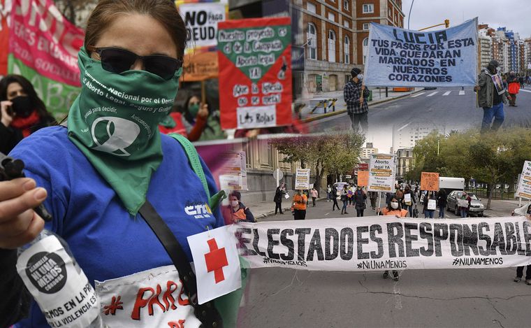 A cinco años del "Ni Una Menos" hubo manifestaciones en varias ciudades del país.