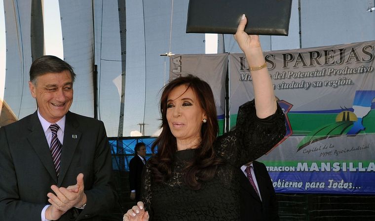 Hermes Binner junto a Cristina Kirchner.