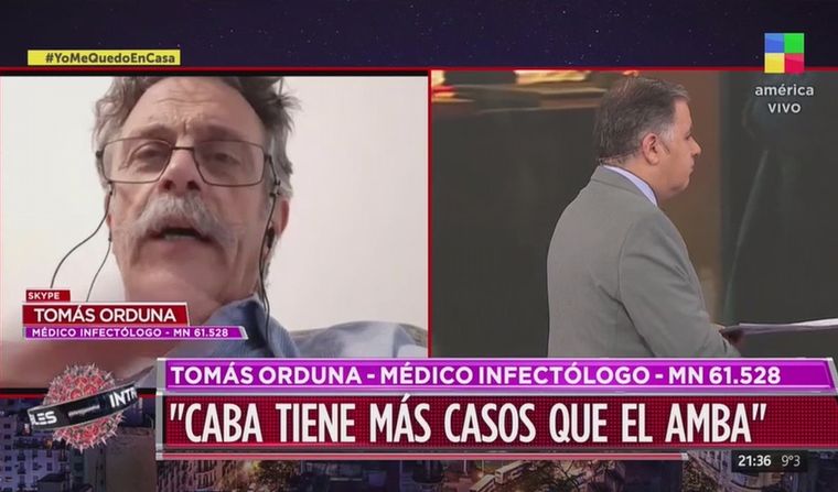 En Intratables (América), Doman sacó del aire a un infectólogo.