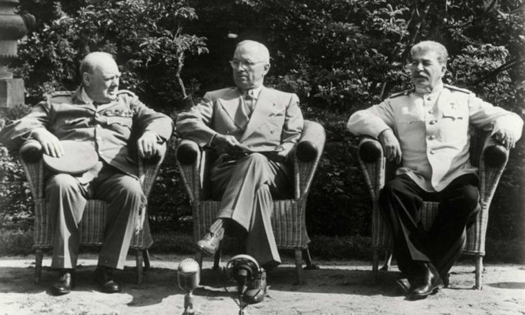 Churchill, Truman y Stalin, los aliados controlaron Alemania, luego de la guerra