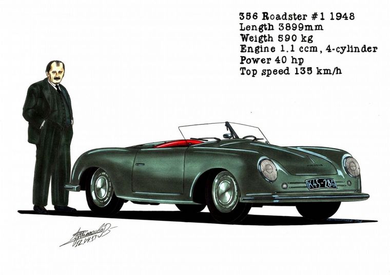 FOTO: Primer 356 fabricado en Stuttgart. Porsche dejó su precaria instalación austriaca
