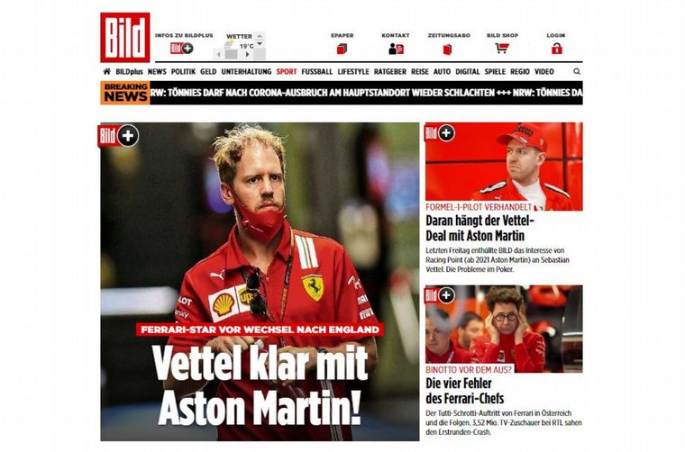 El periódico Bild escribe que Vettel y Racing Point ya acordaron un contrato