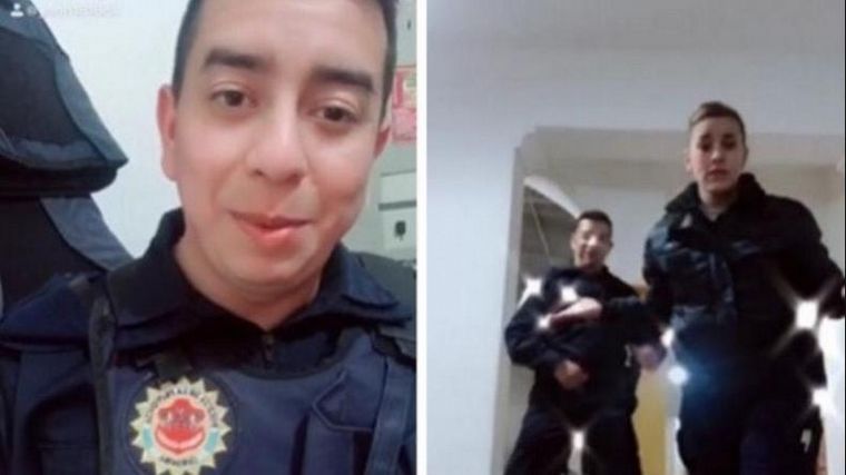 Tres policías de Deán Funes grabaron 20 Tik Tok en la comisaría. 