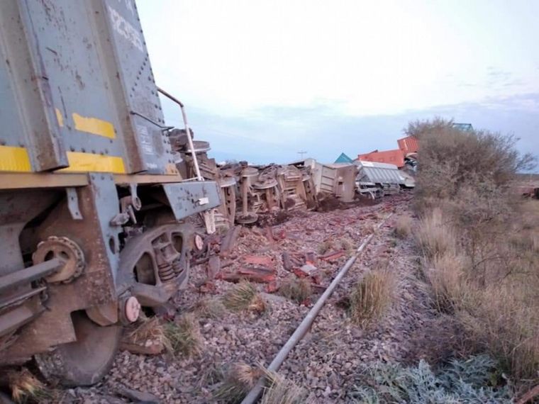 El descarrilamiento del tren ocasionó un incendio de pastizales cerca de Bahía Blanca