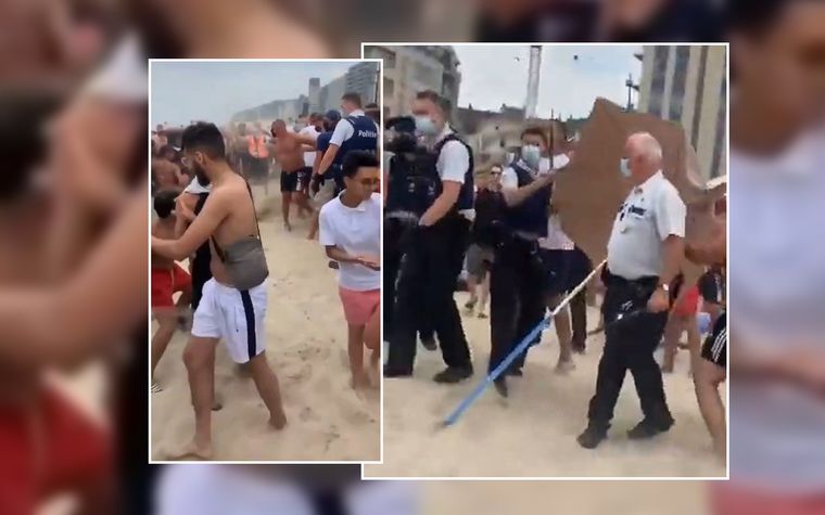 Batalla campal en una playa de Bélgica tras un operativo policial.