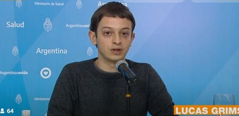 Lucas Grimson participó del reporte de casos del Ministerio de Salud.