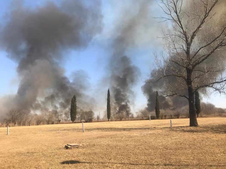 Incendio en la zona del campo militar de La Calera