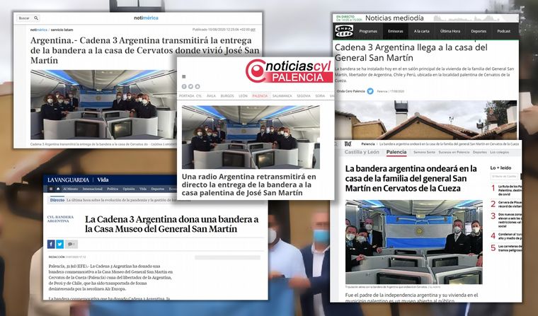 Medios españoles cronicaron la entrega de bandera a la Casa Museo de San Martín