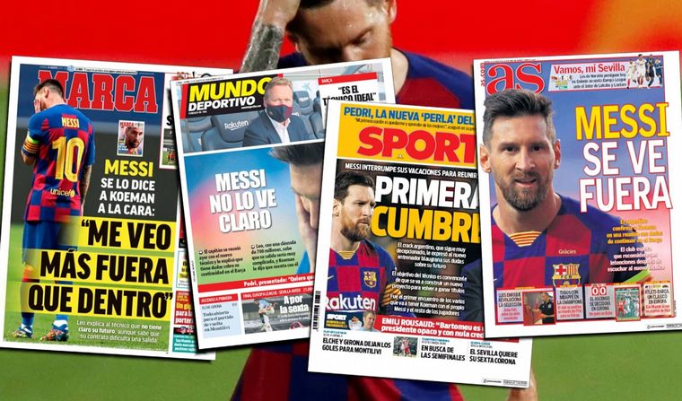 Los medios españoles hablan de la posible salida de Messi del Barsa.