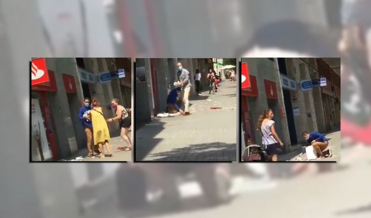 Robo frustrado en la puerta de un banco en Barcelona.