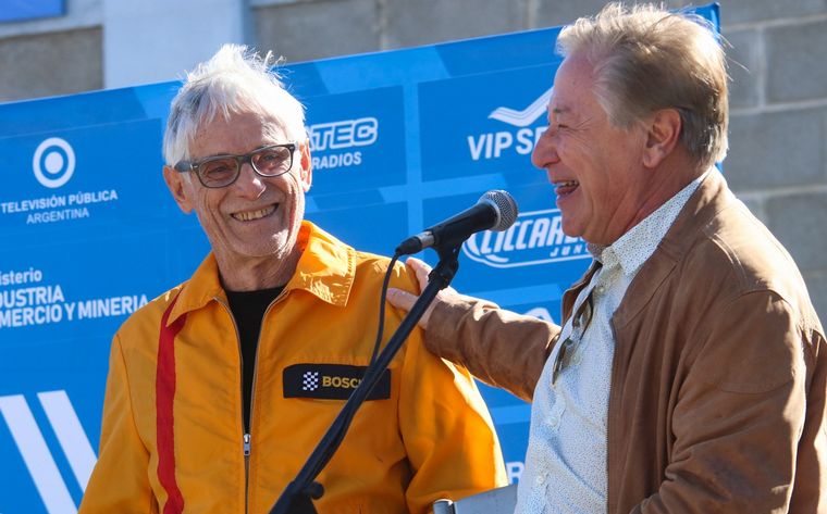 Oreste Berta y Raúl Barceló, organizador del cumpleaños 50 de la Misión Argentina en 