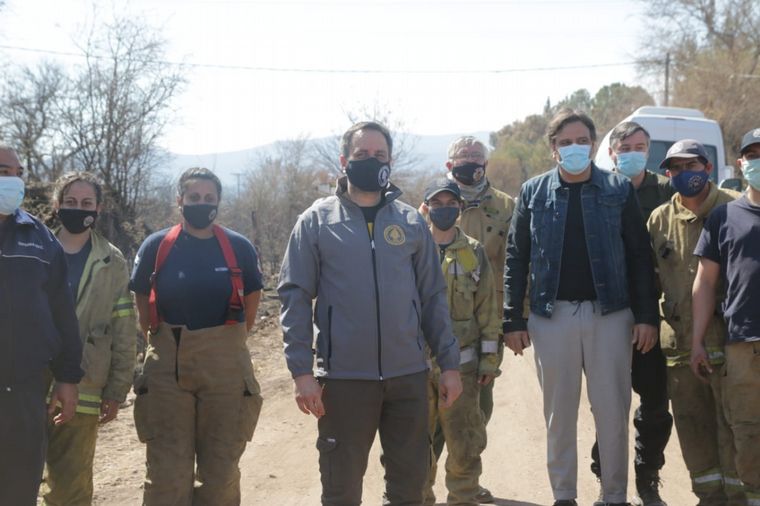 Cabandié habló con los medios en la localidad de La Cumbre.