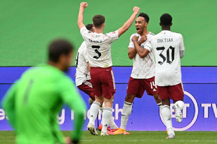 Aubameyang marcó el tanto del Arsenal.