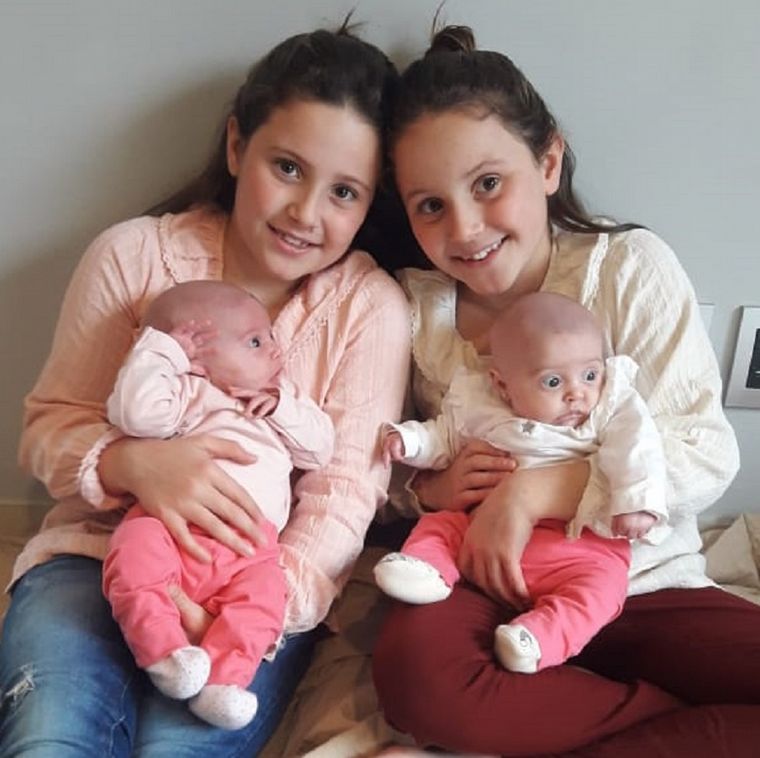 Catalina, Lucía, Paulina y Martina son las hijas de Romina y Maximiliano.