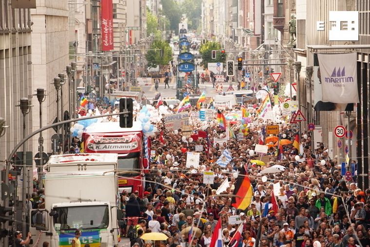 Manifestaciones antimascarillas en Berlín.