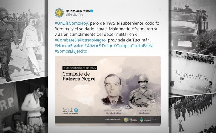 El tuit del Ejército, retirado tras las quejas de organismos de derechos humanos.