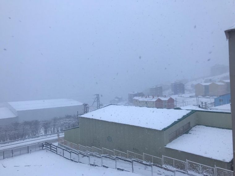 FOTO: Ushuaia amaneció bajo un manto blanco.