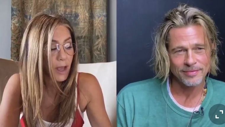 Brad Pitt y Jennifer Aniston: reencuentro en un Zoom de estrellas