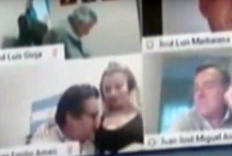 La imagen que se vio en plena sesión virtual de la Cámara baja. 