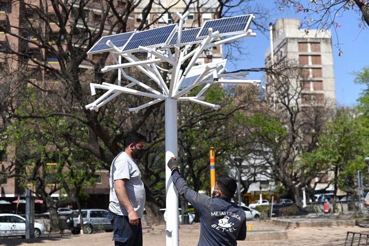 FOTO: Instalaron el primer “árbol solar” de la ciudad de Córdoba