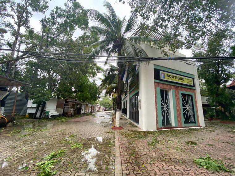 El paso del huracán Delta en Playa del Carmen, México