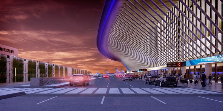 Nueva terminal del Aeropuerto Internacional Ezeiza, con DVH. Cortesía cliente Vidpia