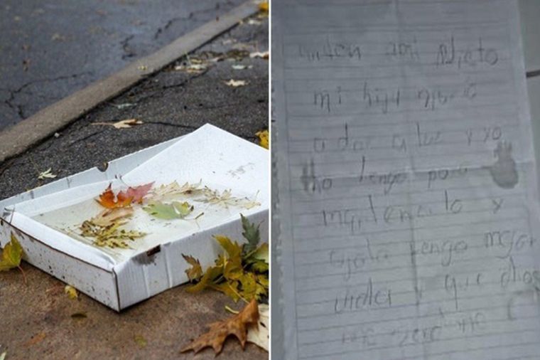 Abandonó a su nieto en una caja de pizza: